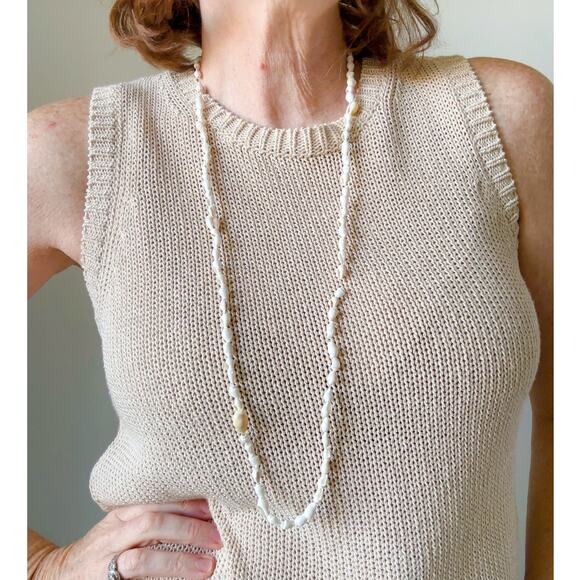 Set of 4 Seashell long strand necklaces Beachy Indie Vintage Jewelry Boho - Picture 6 of 7